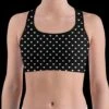 White Mini Hearts Black Sports Bra