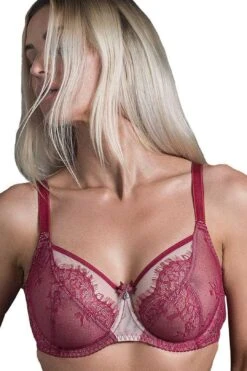 Red Ava See-Thru Lace Bra