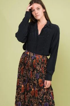 Vintage Floral Crinkle Chiffon Skirt (M) 14 Vintage Floral Crinkle Chiffon Skirt (M) -Layer Outfit 16907438194819 6