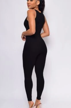 Aisley Black Ribbed Jumpsuit -Layer Outfit 17212438085765 3