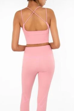 Dusty Pink Kelly Strappy Long Line Padded Sports Bra - Women -Layer Outfit 17522865930394 3