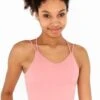 Dusty Pink Kelly Strappy Long Line Padded Sports Bra - Women 1 Dusty Pink Kelly Strappy Long Line Padded Sports Bra - Women -Layer Outfit 17573733793946 1