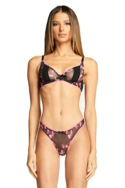 CRYSTAL BRA - BLACK FLORAL