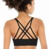 Black Kelly Strappy Padded Sports Bra - Women