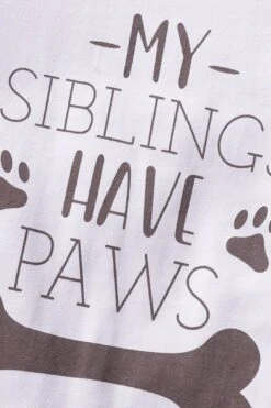 "My Siblings Have Paws" Cute Letters Bone Printed Long-sleeve Baby Jumpsuit -Layer Outfit 18719251693726 4