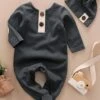 2PCS Lovely Solid Printed Baby Jumpsuit