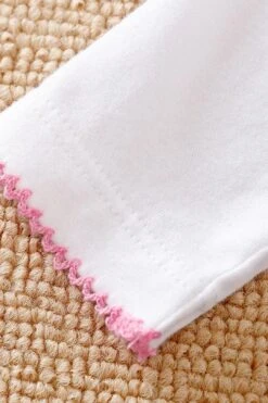 Lovely Three Animals Printed Fold Edge Long-sleeve Baby Girl Jumpsuit -Layer Outfit 18783596347550 5