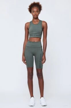 VOI + SeaCell™ “T” Sports Bra | Green Heather -Layer Outfit 19333018681494 3