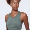VOI + SeaCell™ “T” Sports Bra | Green Heather -Layer Outfit 19333018812566 1