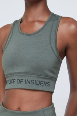 VOI + SeaCell™ “T” Sports Bra | Green Heather -Layer Outfit 19333018845334 4