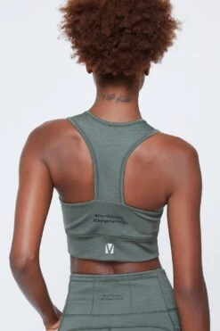 VOI + SeaCell™ “T” Sports Bra | Green Heather -Layer Outfit 19333018943638 2