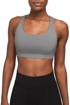 Silver Recycled Stella Light Grey Racerback Sport Yoga Bra - Women