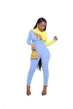 Knit Zipper Turtleneck Jumpsuit S-2XL (Different Colors Available) -Layer Outfit 20502606545058 4