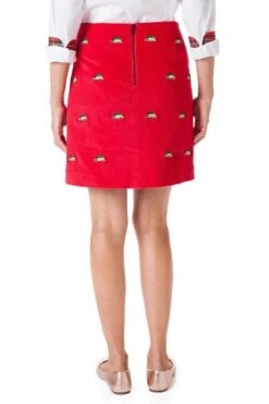 Ali Corduroy Skirt With Embroidered Woody & Christmas Trees By Castaway Clothing -Layer Outfit 20579455697060 3