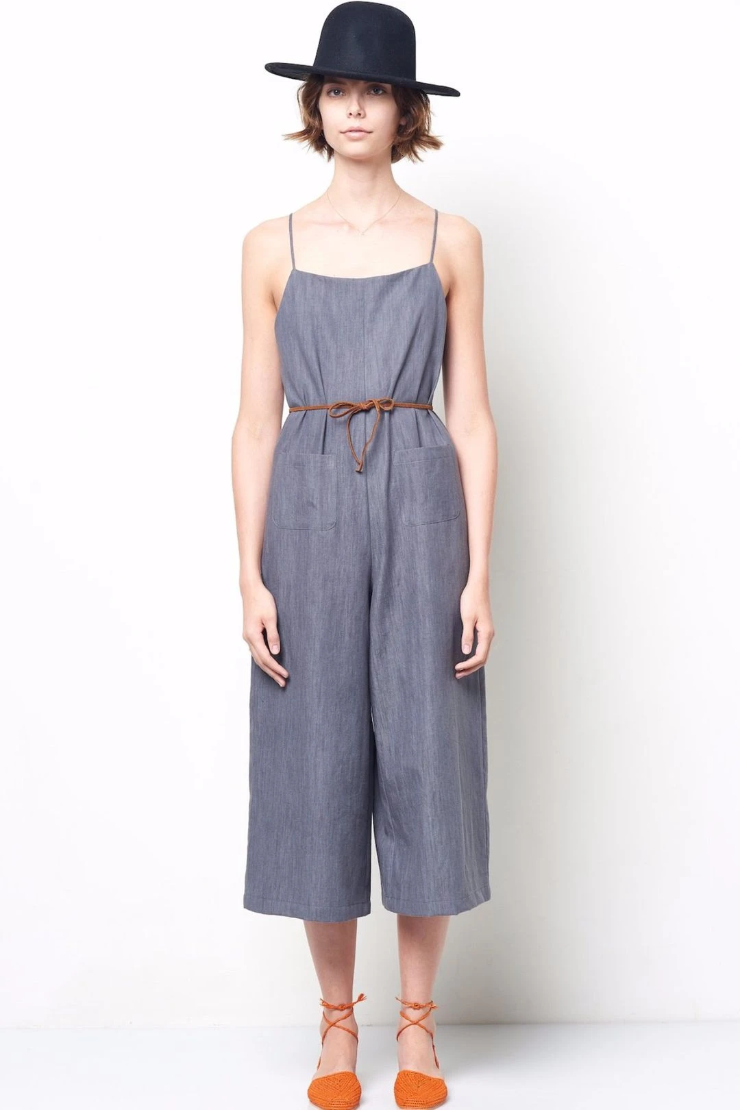 MARGO Light Denim Spaghetti Strap Wide Leg Jumpsuit 3 MARGO Light Denim Spaghetti Strap Wide Leg Jumpsuit