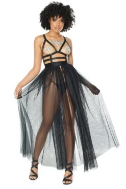 The Sheer Tulle Harness Skirt