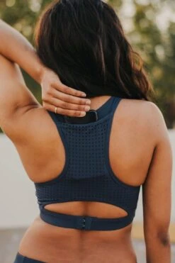 Perfect Pocket Sports Bra - Laser Cut Light Navy - FINAL SALE -Layer Outfit 22718788206761 2