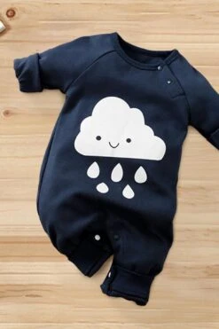 Baby Boy Girl Cartoon Moon Cloud Printed Jumpsuit -Layer Outfit 22882520137928 8