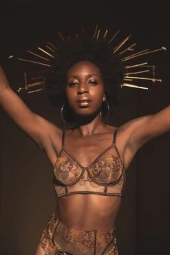 Divine Feminine Embroidery Longline Bra -Layer Outfit 23002145783979 3