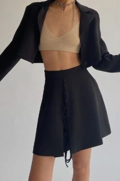 HAILEY RIBBED-KNIT SOFT CUP BRA - BEIGE -Layer Outfit 23020014993582 5