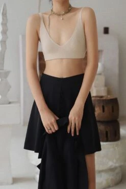 HAILEY RIBBED-KNIT SOFT CUP BRA - BEIGE -Layer Outfit 23020015026350 9