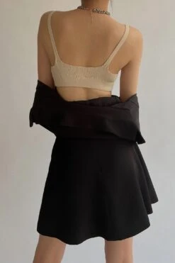 HAILEY RIBBED-KNIT SOFT CUP BRA - BEIGE -Layer Outfit 23020015124654 8