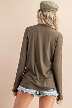 Vivacious Olive Cut Out Top -Layer Outfit 23162009026730 4