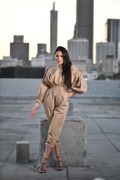 ‘MEET MY BOSS’ Ruffle Sleeve Jumpsuit -Layer Outfit 23211522949315 3