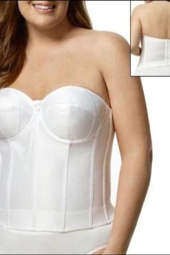 Elila Molded Strapless Longline Bra White