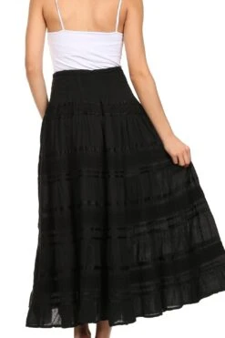 Sakkas Lace And Ribbon Peasant Boho Skirt -Layer Outfit 23386726403 2