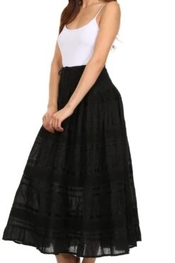 Sakkas Lace And Ribbon Peasant Boho Skirt -Layer Outfit 23386726467 3