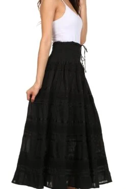 Sakkas Lace And Ribbon Peasant Boho Skirt -Layer Outfit 23386726531 4