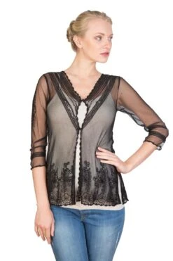CT-591 Nataya Vintage Lace Nataya Black Top