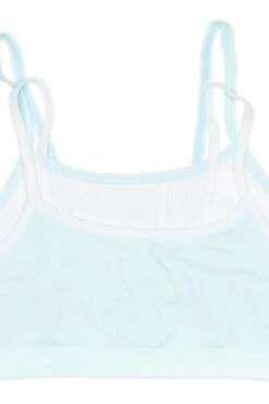 Girls 2-Pack Seamless Performance Crop Bra (White/Blue)