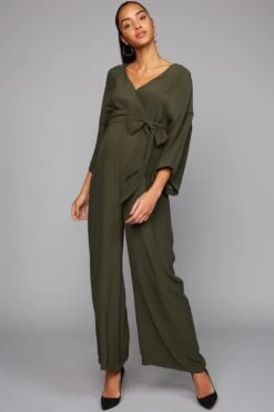 Wide Sleeve Challis Maxi Maternity Jumpsuit 20 Wide Sleeve Challis Maxi Maternity Jumpsuit -Layer Outfit 27929423642759 8