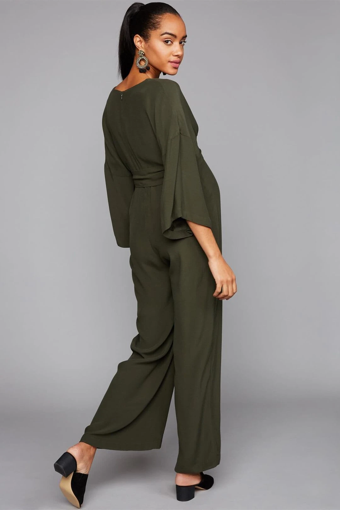 Wide Sleeve Challis Maxi Maternity Jumpsuit 11 Wide Sleeve Challis Maxi Maternity Jumpsuit - Image 9