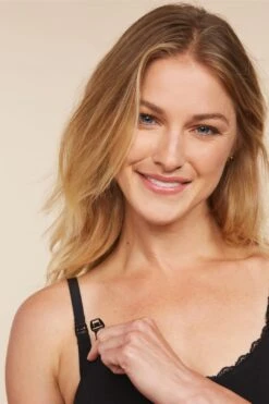 Jessica Simpson Lace Trim Maternity And Nursing Sleep Bra -Layer Outfit 27929605636232 5