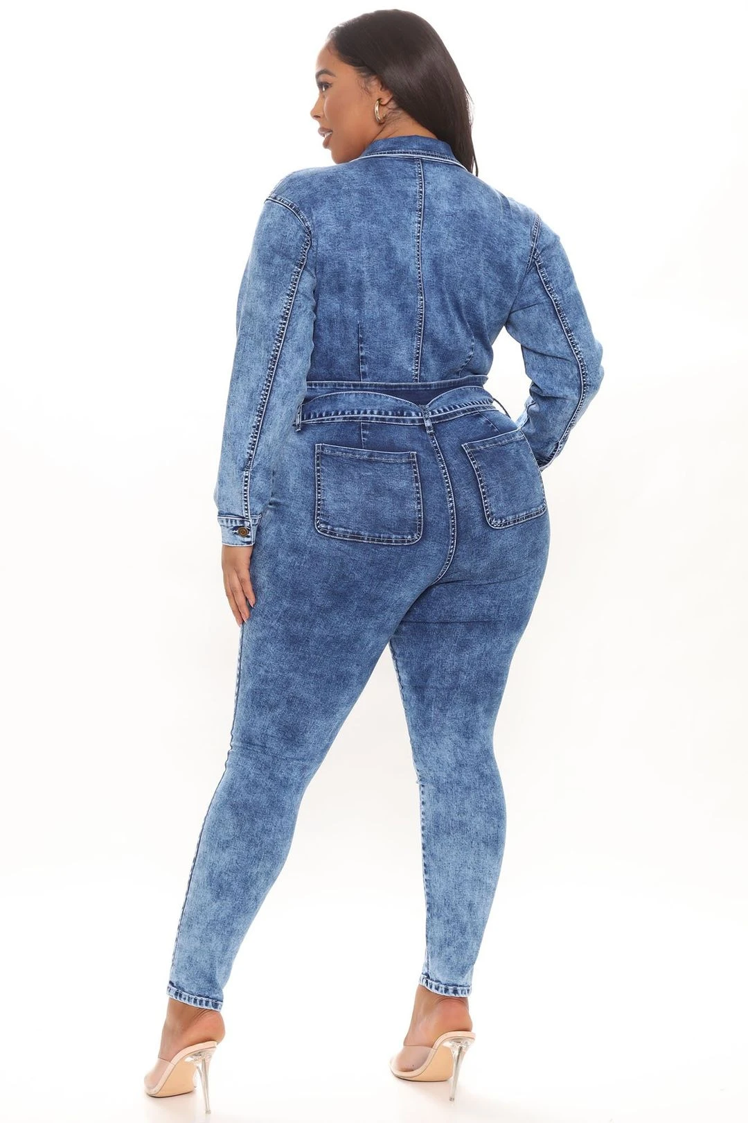 Demetria Denim Jumpsuit - Dark Wash 5 Demetria Denim Jumpsuit - Dark Wash - Image 3