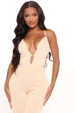 Jessie Bandage Jumpsuit - Ivory -Layer Outfit 27932705095804 2
