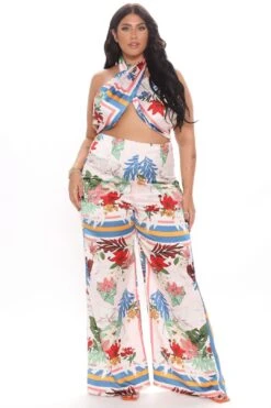 Girls Night Satin Jumpsuit - Ivory/combo -Layer Outfit 27932761358460 3