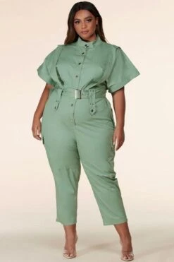 Sage Utility Jumpsuit