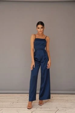 Satin Jumpsuit With Thin Straps -Layer Outfit 27950488879261 3