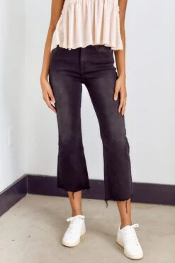 Canyon Distressed Hem Crop Flare Denim -Layer Outfit 27952456958010 6