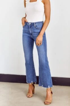 Canyon Distressed Hem Crop Flare Denim -Layer Outfit 27952539041850 9