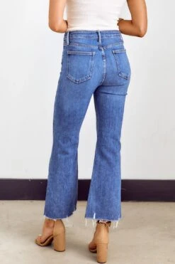 Canyon Distressed Hem Crop Flare Denim -Layer Outfit 27952539140154 10