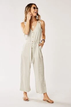 Bonfire Jumpsuit: Cloud Pinstripe