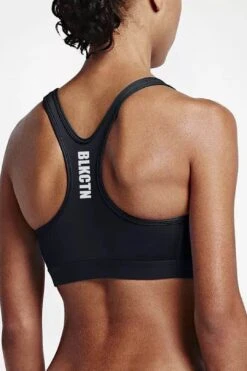 Black Cotton "Signature" Sports Bra (BLACK) -Layer Outfit 28003926671402 3