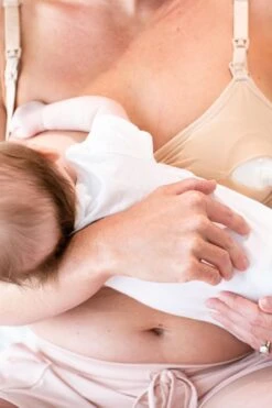 Oops! Sublime® Hands-Free Pumping & Nursing Bra - Factory Seconds | Beige -Layer Outfit 28007228735584 3