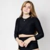 Youth Wrap Top Rashguard | Solid Black