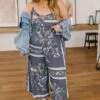 Boho Navy Floral Jumpsuit -Layer Outfit 28026460700730 1